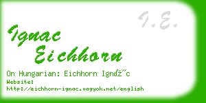 ignac eichhorn business card